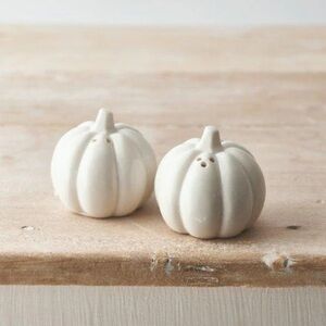Talking Tables White Ceramic Pumpkin Salt and Pepper Shakers Decor Brand New